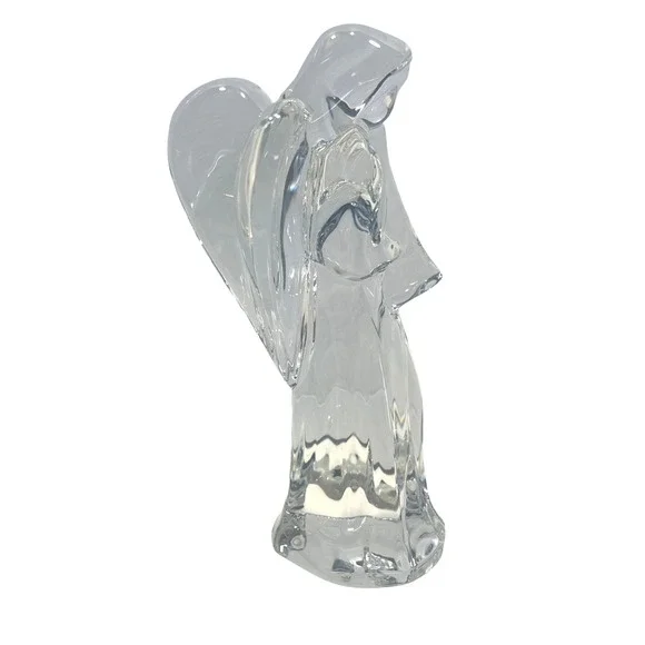 Baccarat Crystal Angel w/ Horn 6‎ Signed France Clear Trumpeting Angel Figurine